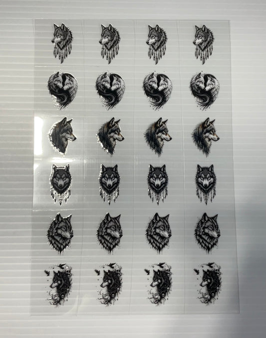 Wolves Black - UV DTF Kiss Cut