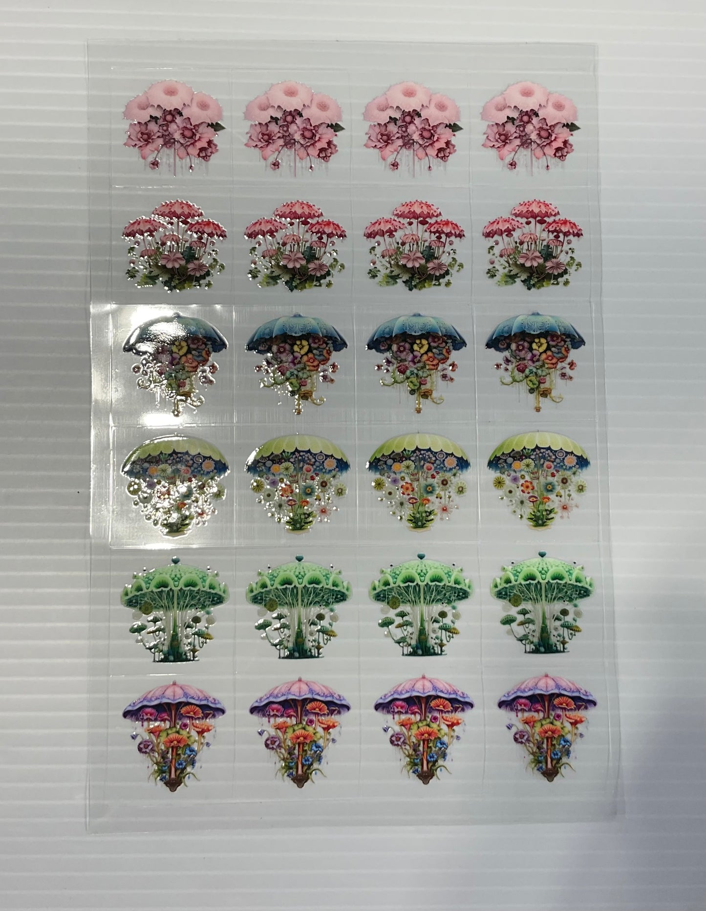 Flower Umbrellas - UV DTF Kiss Cut