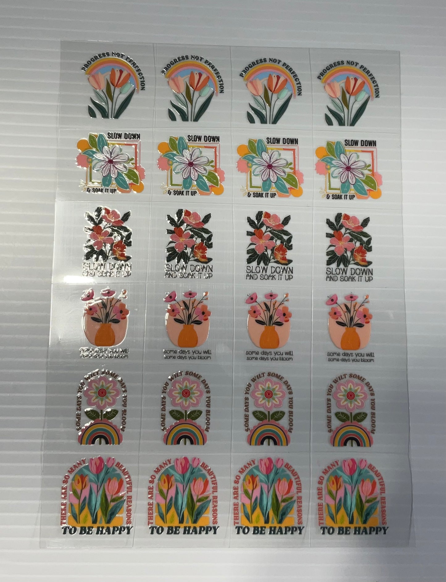 Positive Flowers - UV DTF Kiss Cut