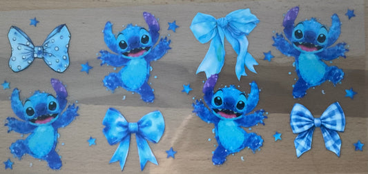 Blue Guy and Bows - UV DTF Tumbler Wrap