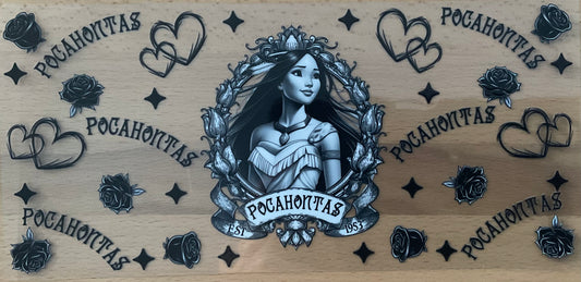 Pocahontas Black & White - UV DTF Tumbler Wrap