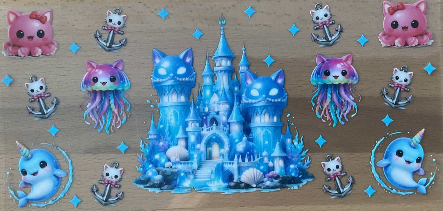 Underwater Cartoon Castle - UV DTF Tumbler Wrap