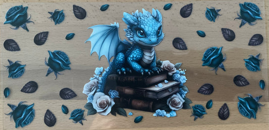 Blue Dragon Books Roses - UV DTF Tumbler Wrap