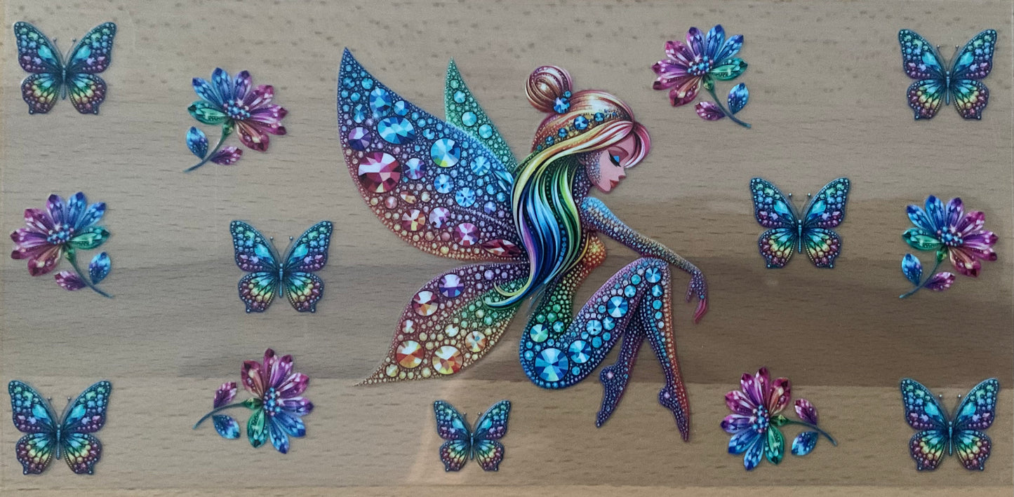 Rainbow Gemstone Fairy - UV DTF Tumbler Wrap