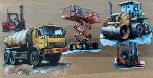 Construction Machines - UV DTF Tumbler Wrap