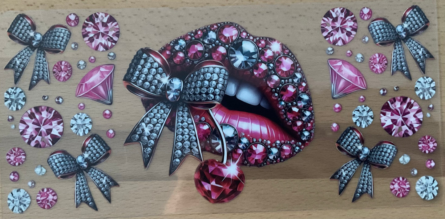 Rhinestone Lips - UV DTF Tumbler Wrap