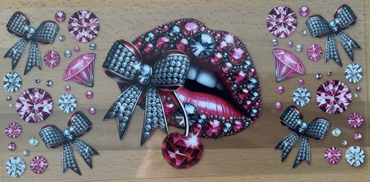 Rhinestone Lips - UV DTF Tumbler Wrap