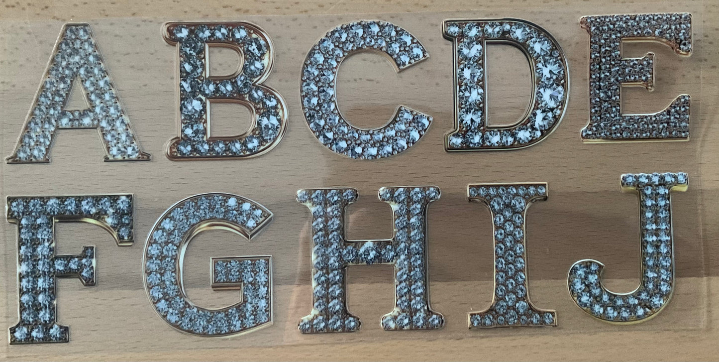 Rhinestone Alphabet - UV DTF Tumbler Wrap