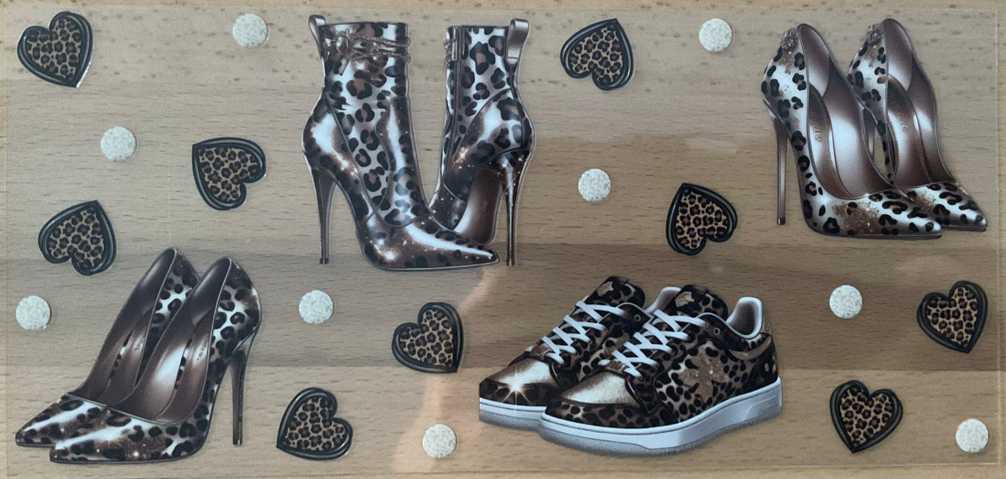 Boujee Leopard Shoes - UV DTF Tumbler Wrap