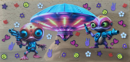 Alien UFO - UV DTF Tumbler Wrap
