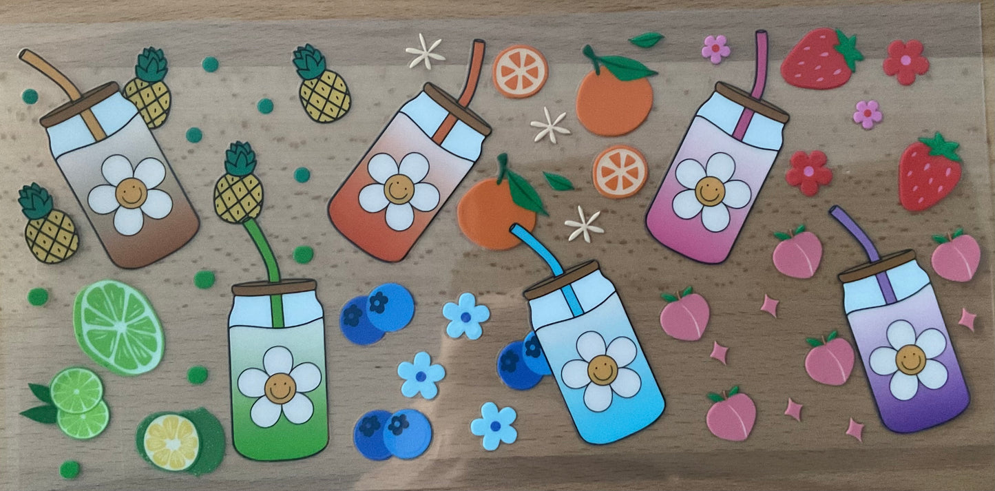 Tumbler Fruit Drinks - UV DTF Tumbler Wrap