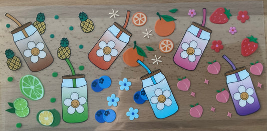Tumbler Fruit Drinks - UV DTF Tumbler Wrap