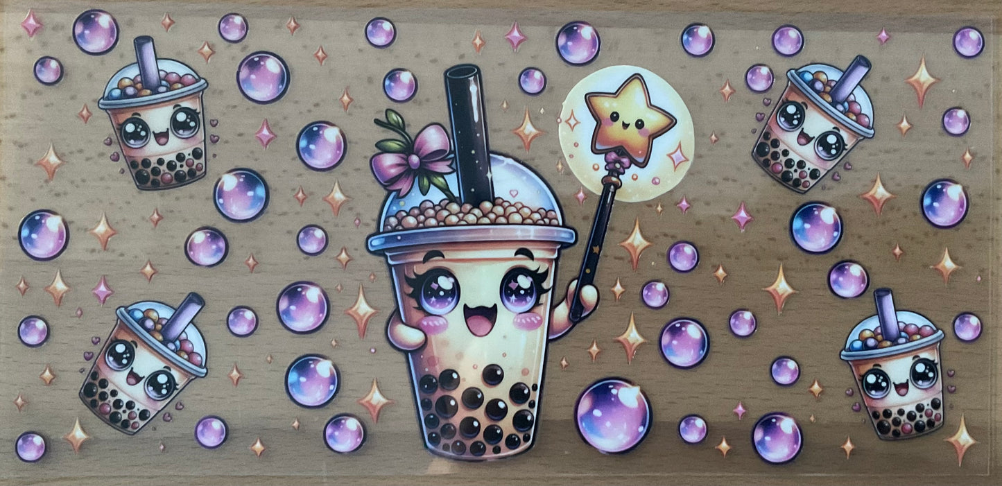 Cute Boba Face Drink - UV DTF Tumbler Wrap