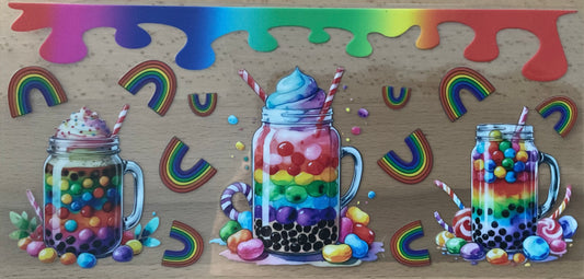 Rainbow Jar Drink - UV DTF Tumbler Wrap