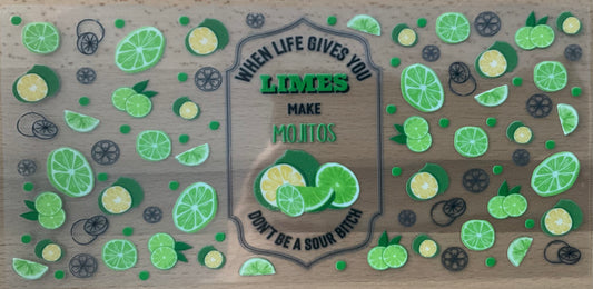 When life gives you limes… - UV DTF Tumbler Wrap
