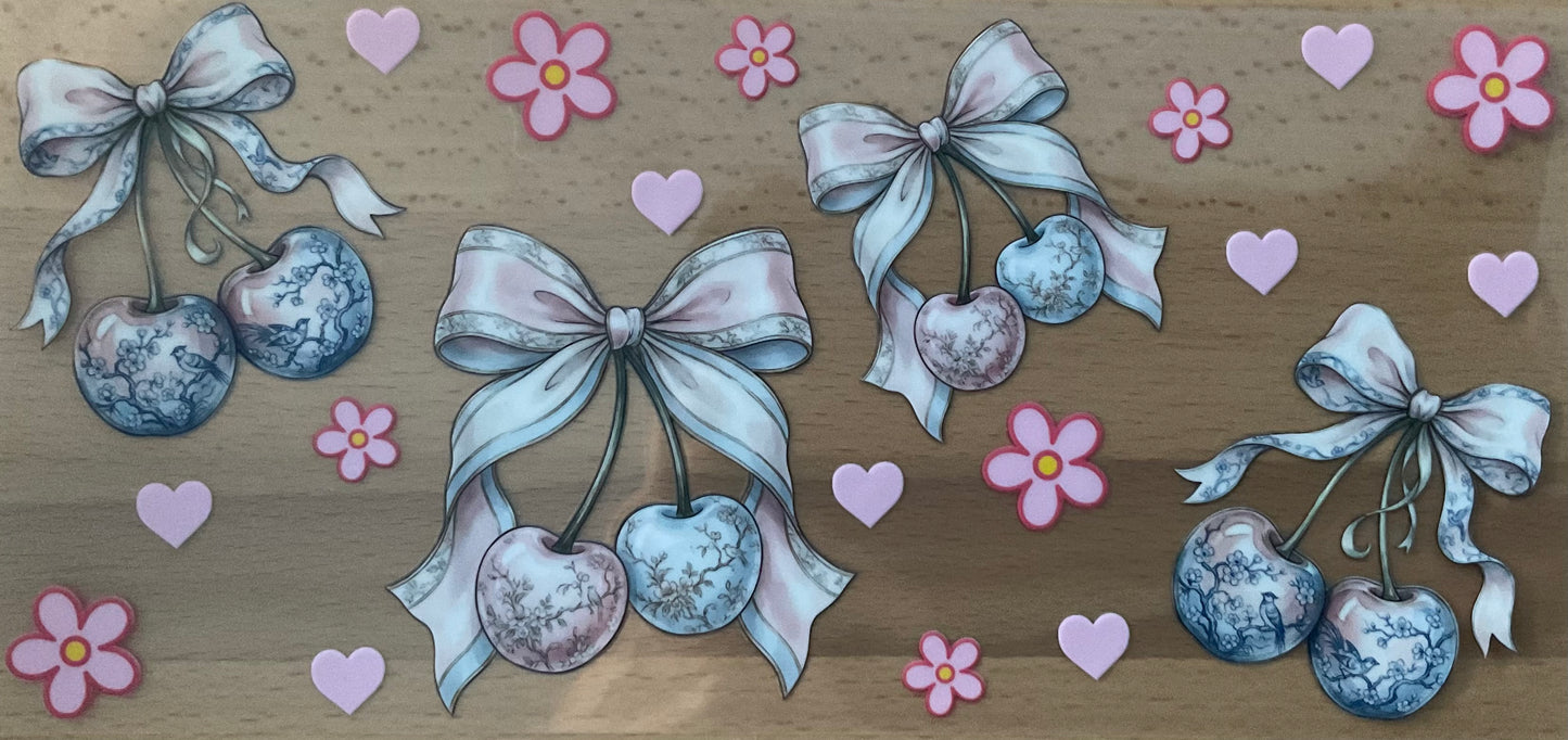 Cherries and Bows - UV DTF Tumbler Wrap