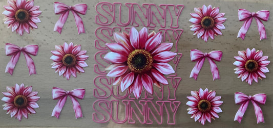 Pink Daisies - UV DTF Tumbler Wrap