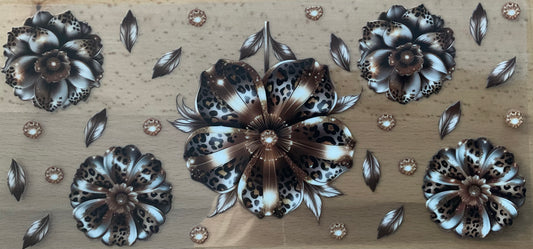 Leopard Print Flower - UV DTF Tumbler Wrap