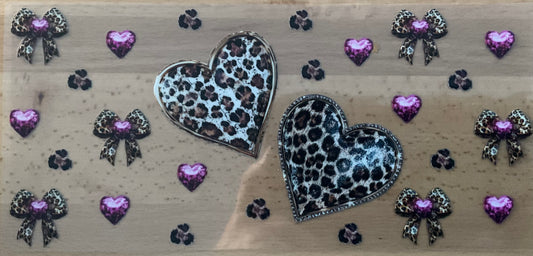 Leopard Print Hearts - UV DTF Tumbler Wrap