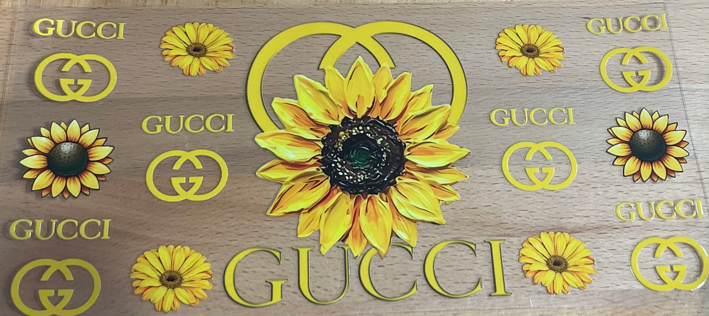 G Sunflower - UV DTF Tumbler Wrap