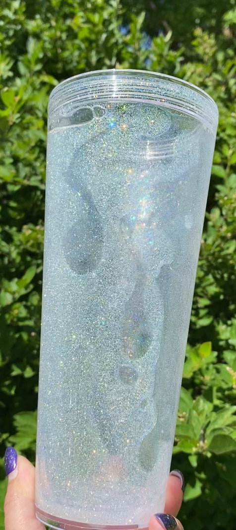 24oz Lava Style Snow Globe Tumbler