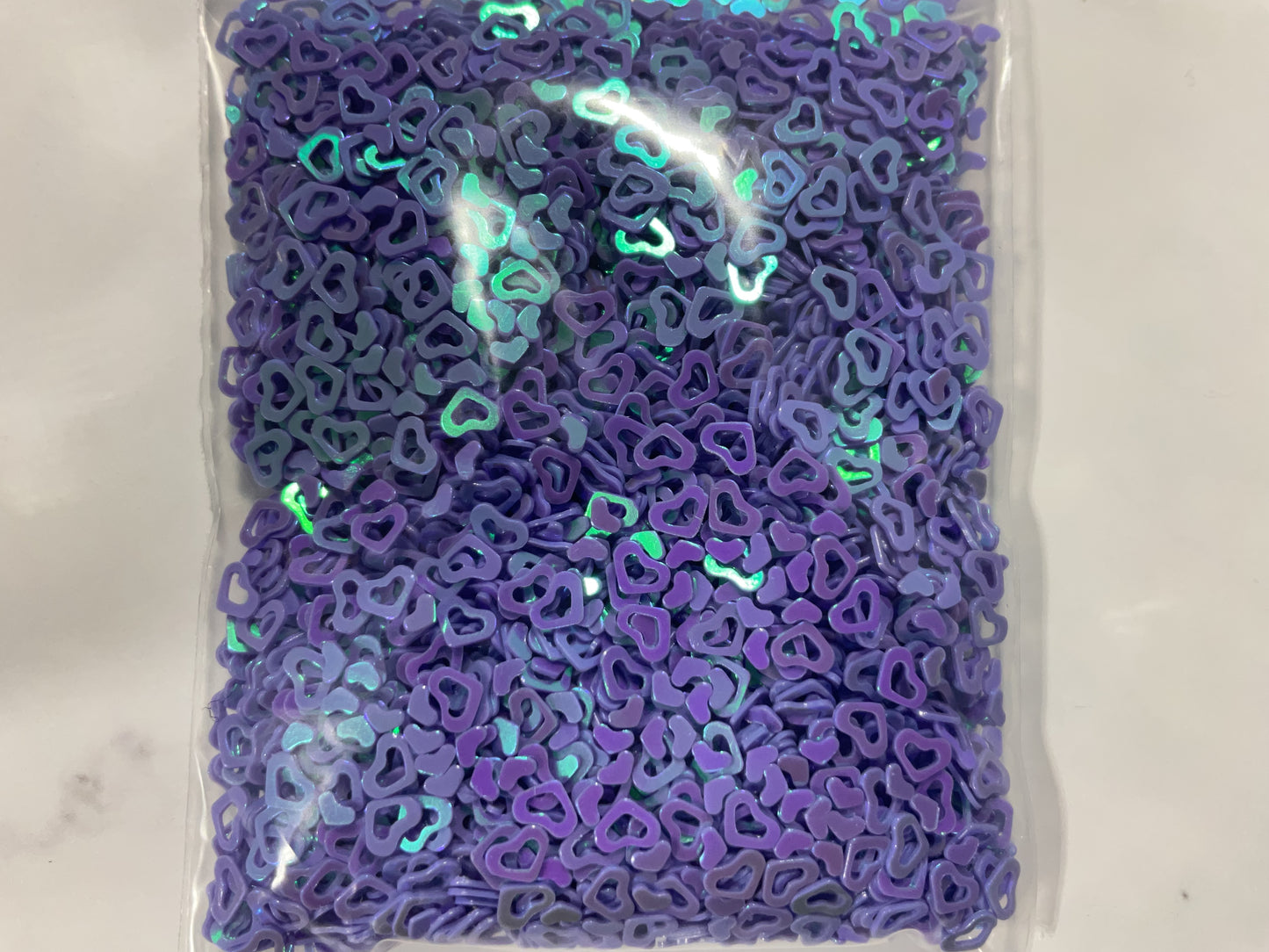 Mini Purple Cut Out Hearts - Glitter Shapes