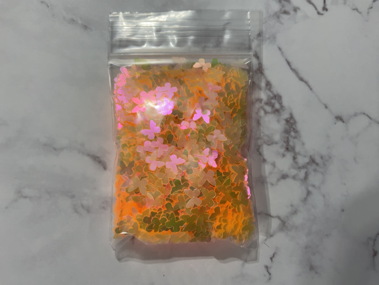Orange Translucent Butterflies - Glitter Shapes