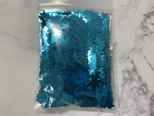 Blue Holographic Dolphins - Glitter Shapes