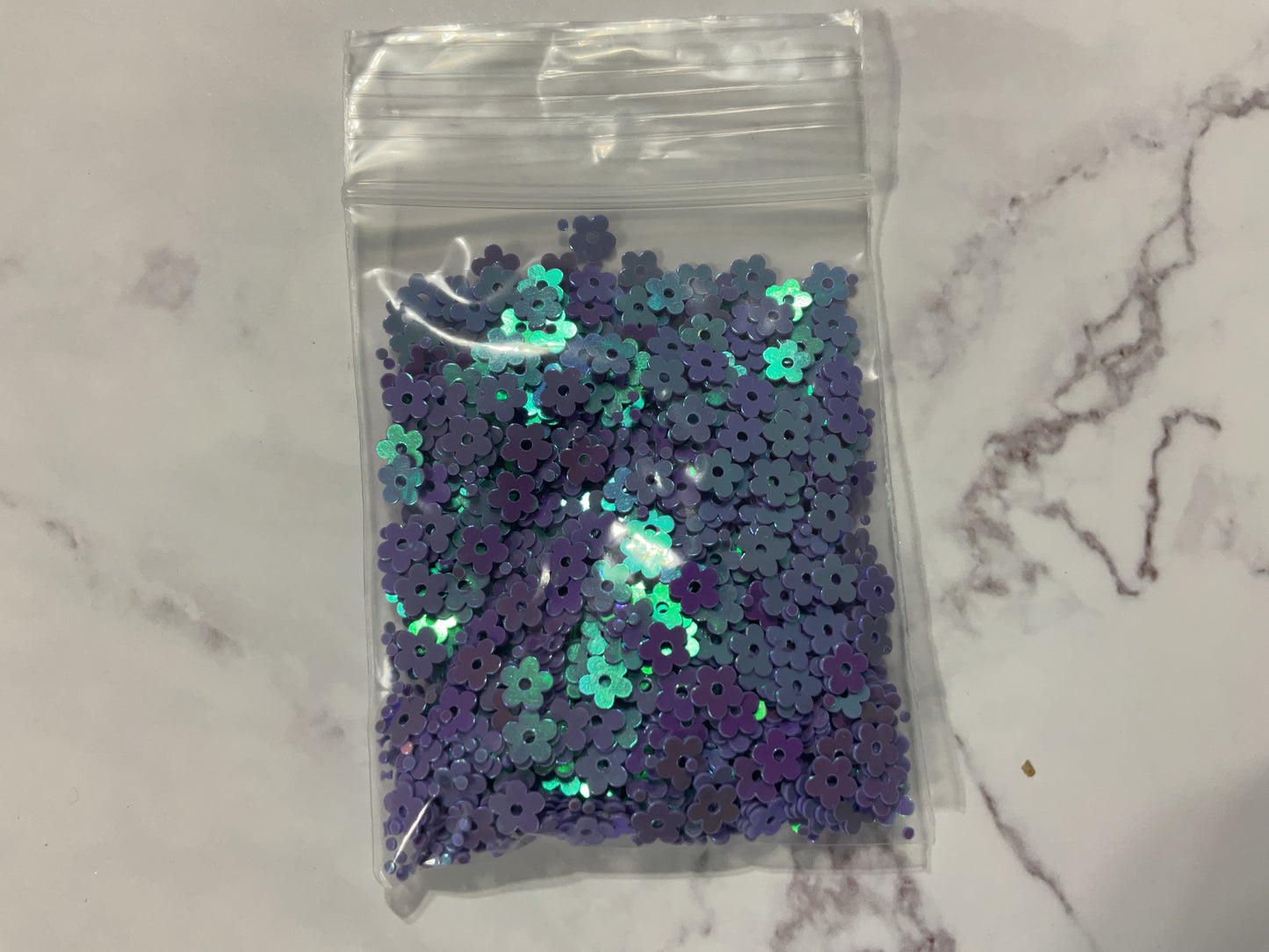 Purple Blue Color Shift Flowers - Glitter Shapes