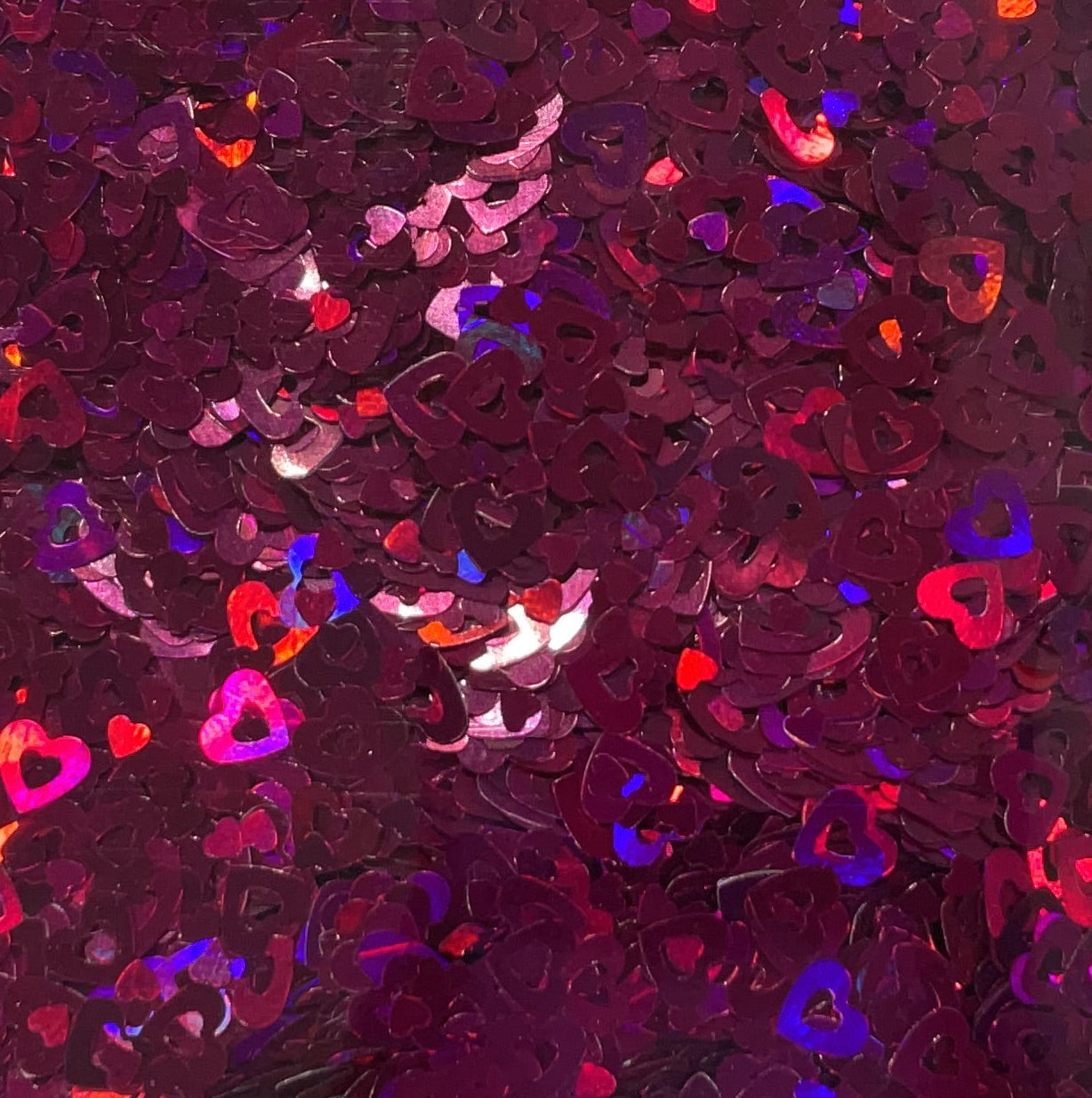 Pink Holographic Cut Out Hearts - Glitter Shapes