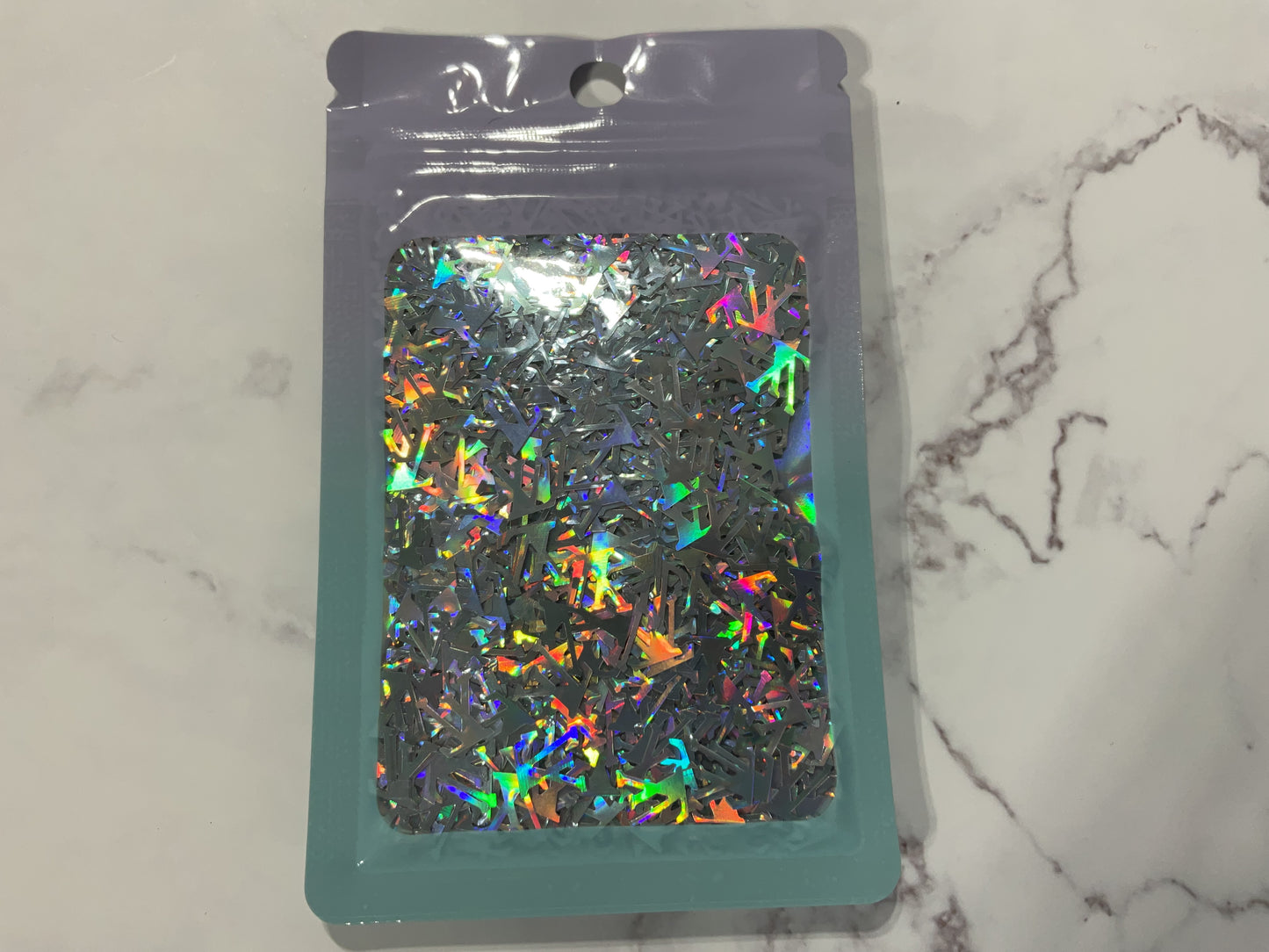 Silver Holographic Designer LV - Glitter Shapes