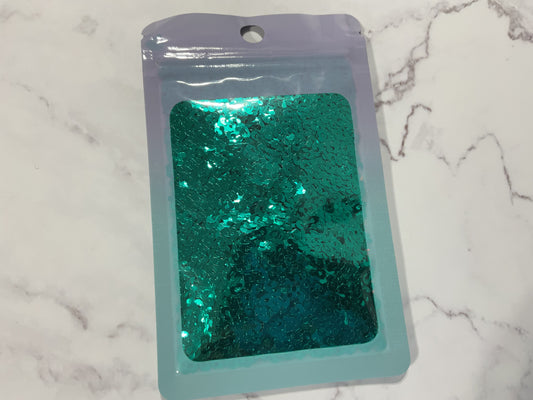 Teal Leopard Spots - Glitter Shapes