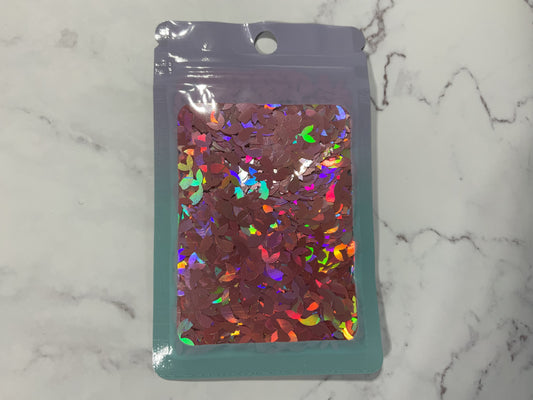 Pink Holographic Mermaid Tails - Glitter Shapes