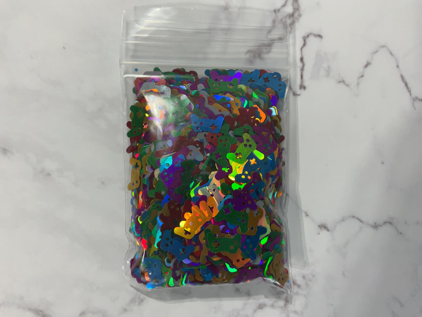 Holographic Multi-color Game Controllers - Glitter Shapes