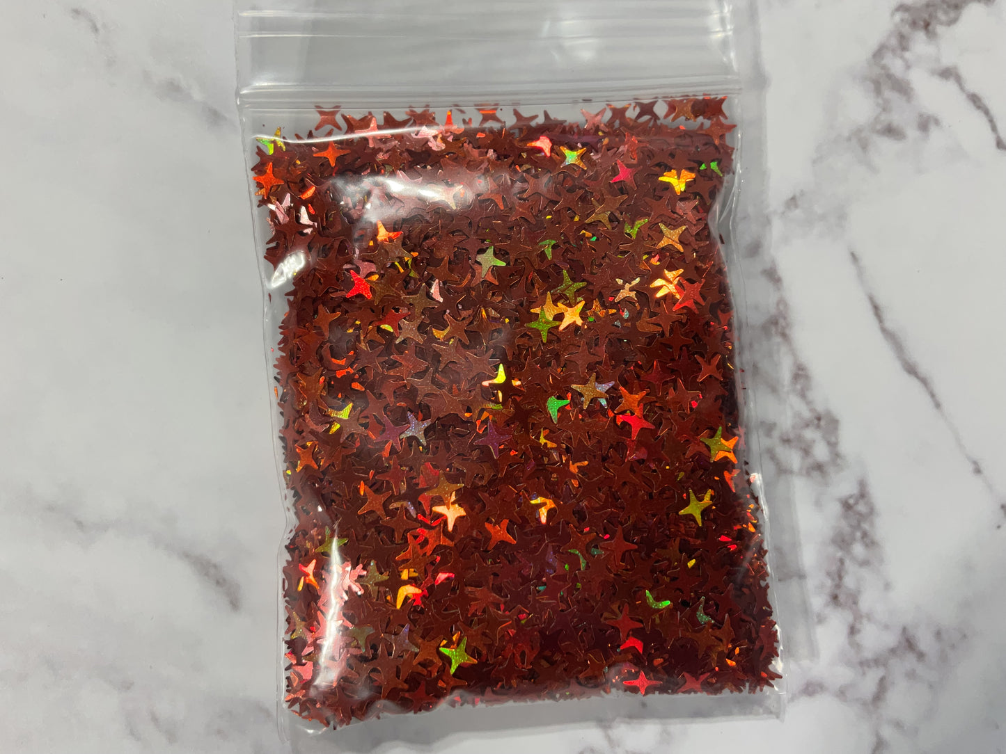 Mini Copper Holographic Stars - Polymer Clay Shapes