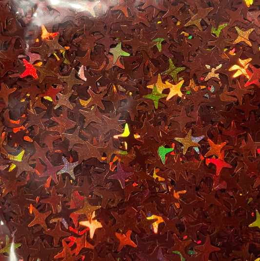 Mini Copper Holographic Stars - Glitter Shapes