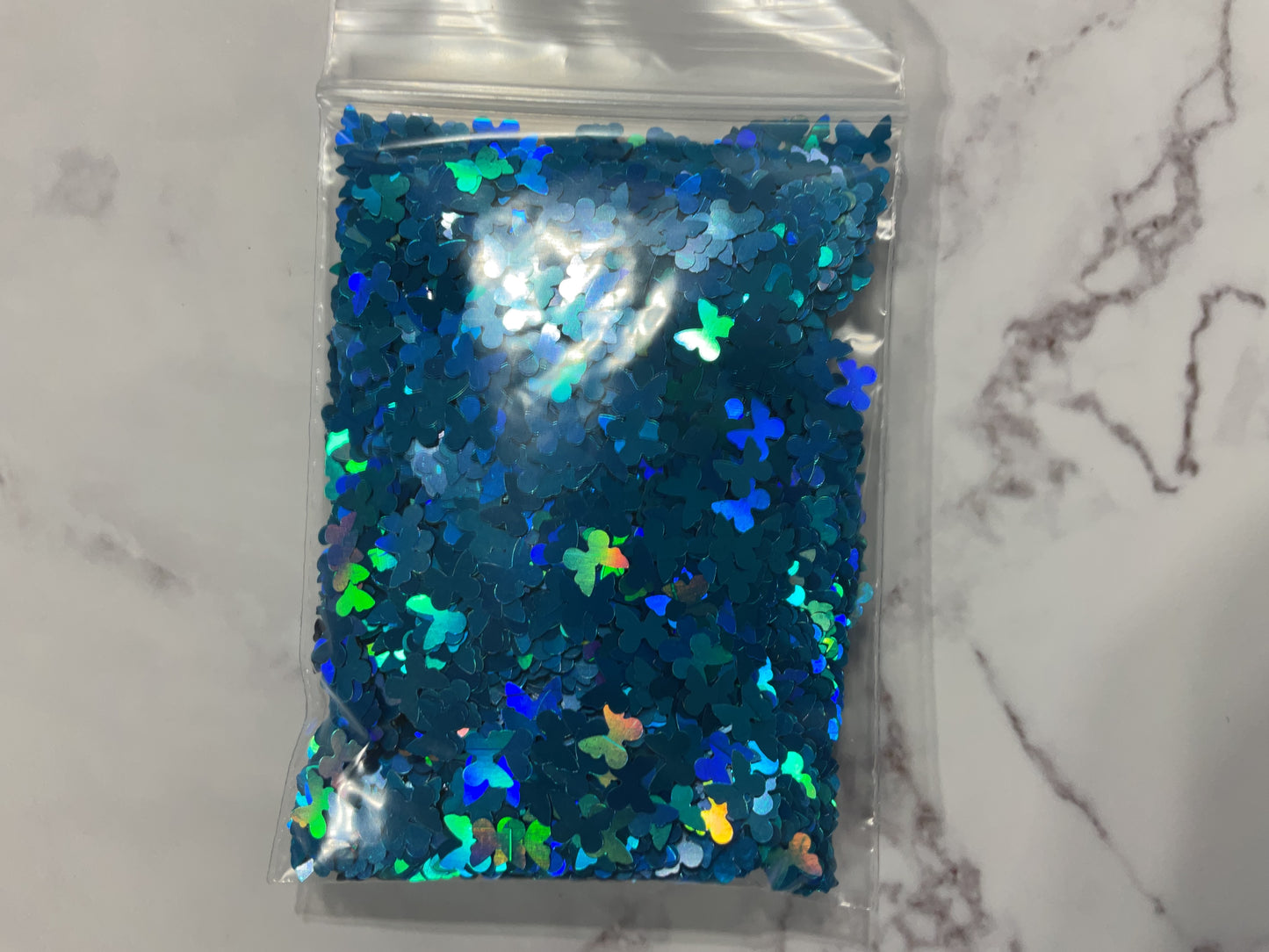 Holographic Blue Butterflies - Polymer Clay Shapes