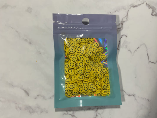 Yellow Happy Faces - Polymer Clay Shapes