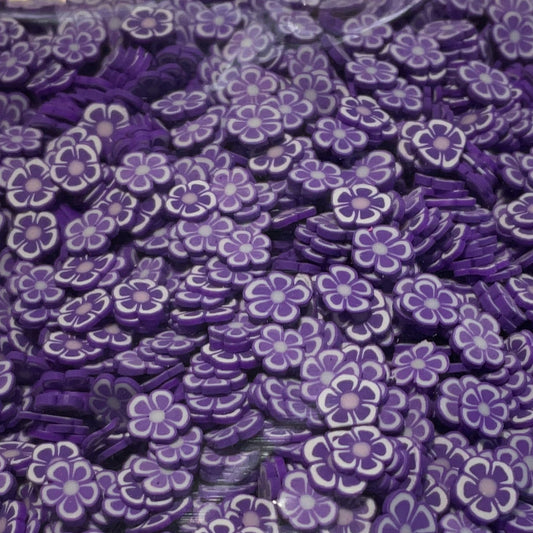 Flowers Purple White - Clay Shapes