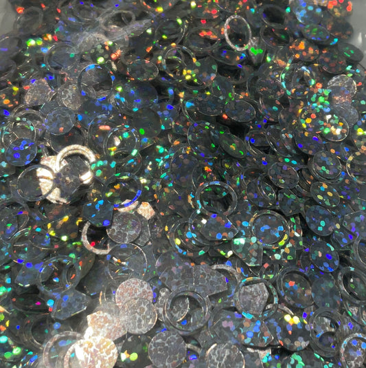 Rings Engagement Silver Holographic - Glitter Shapes