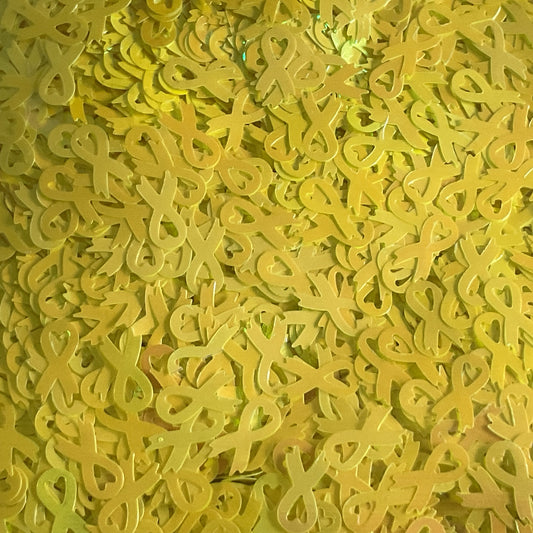 Yellow Support Ribbons - Glitter Shapes