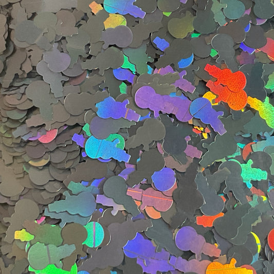 Snowman Silver Holographic - Glitter Shapes