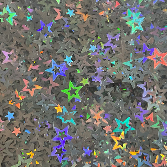 Stars Silver Holographic Cutout - Glitter Shapes