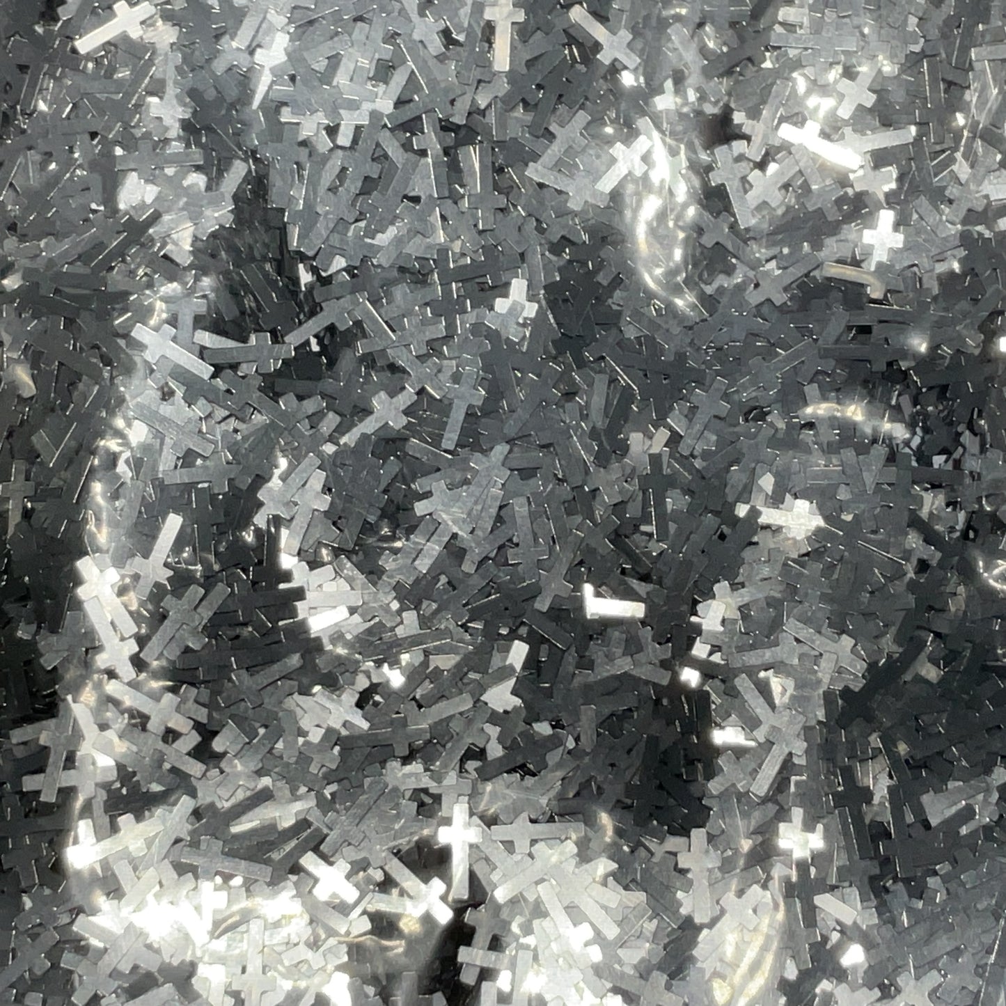 Silver Metallic Crosses - Glitter Shapes