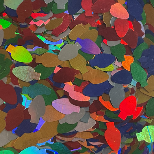 Christmas Light Bulbs - Glitter Shapes