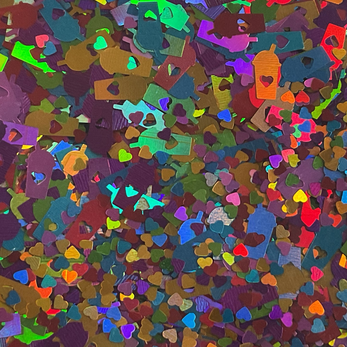 Drink Cups Holographic Multicolor - Glitter Shapes