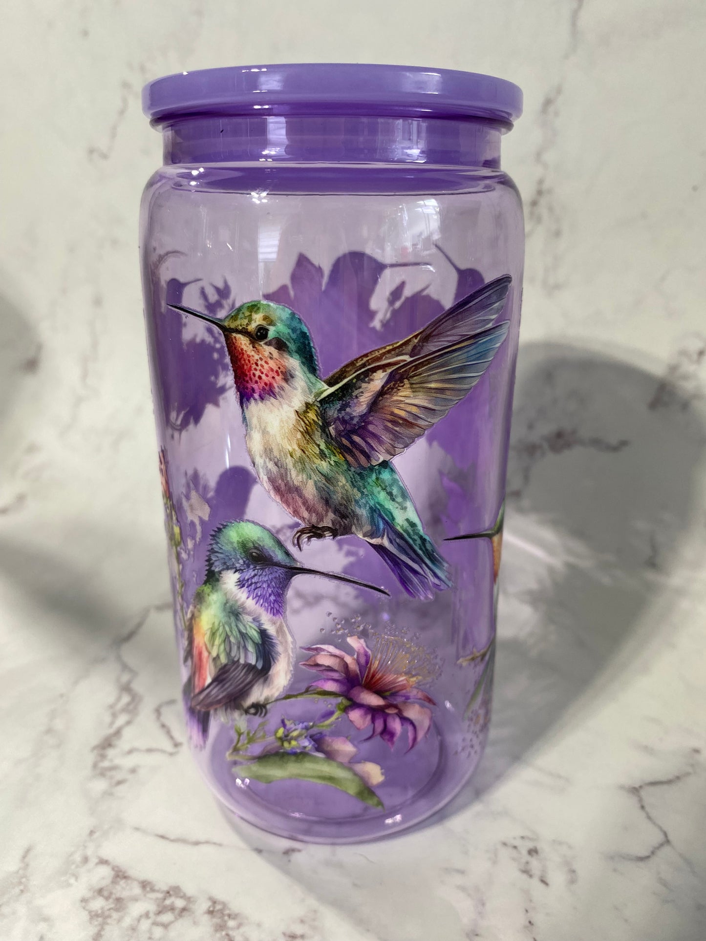 16oz Hummingbird Non Snow Globe Tumbler