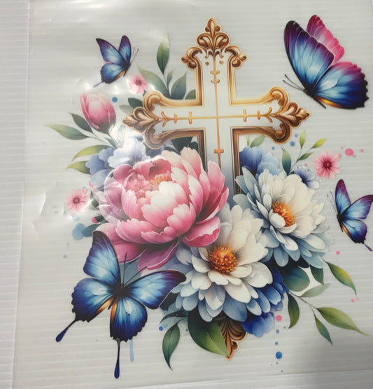 Cross with Flowers