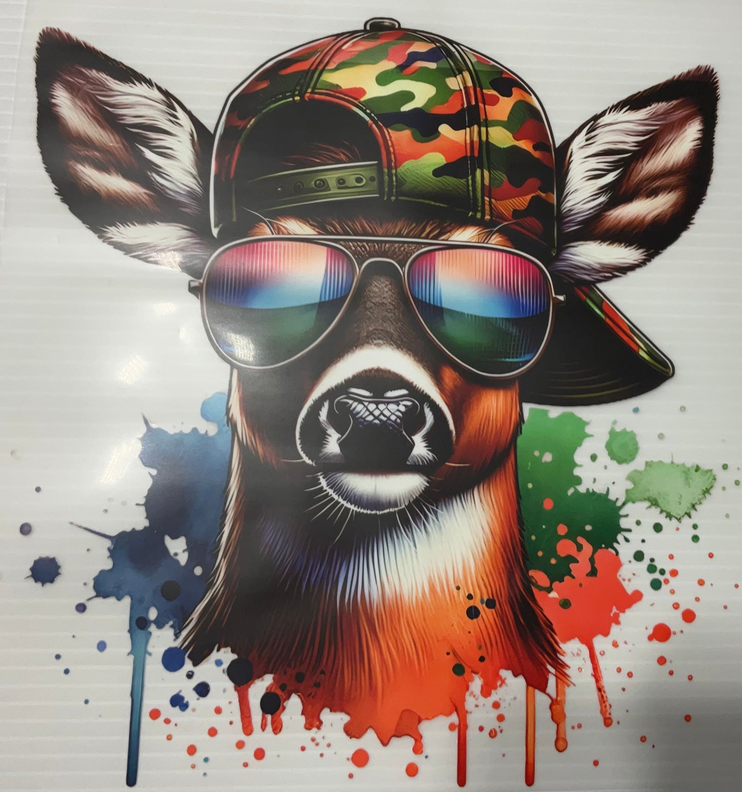 Deer in hat and sunglasses