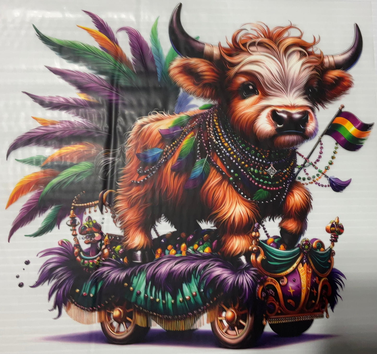 Mardigras Cow - DTF Heat Transfer